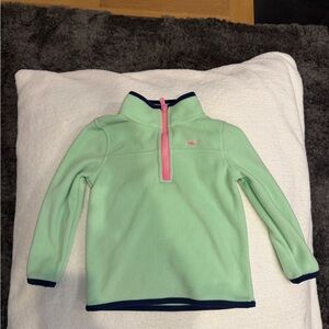 Vineyard Vines Light Green Fleece with Pink Zipper